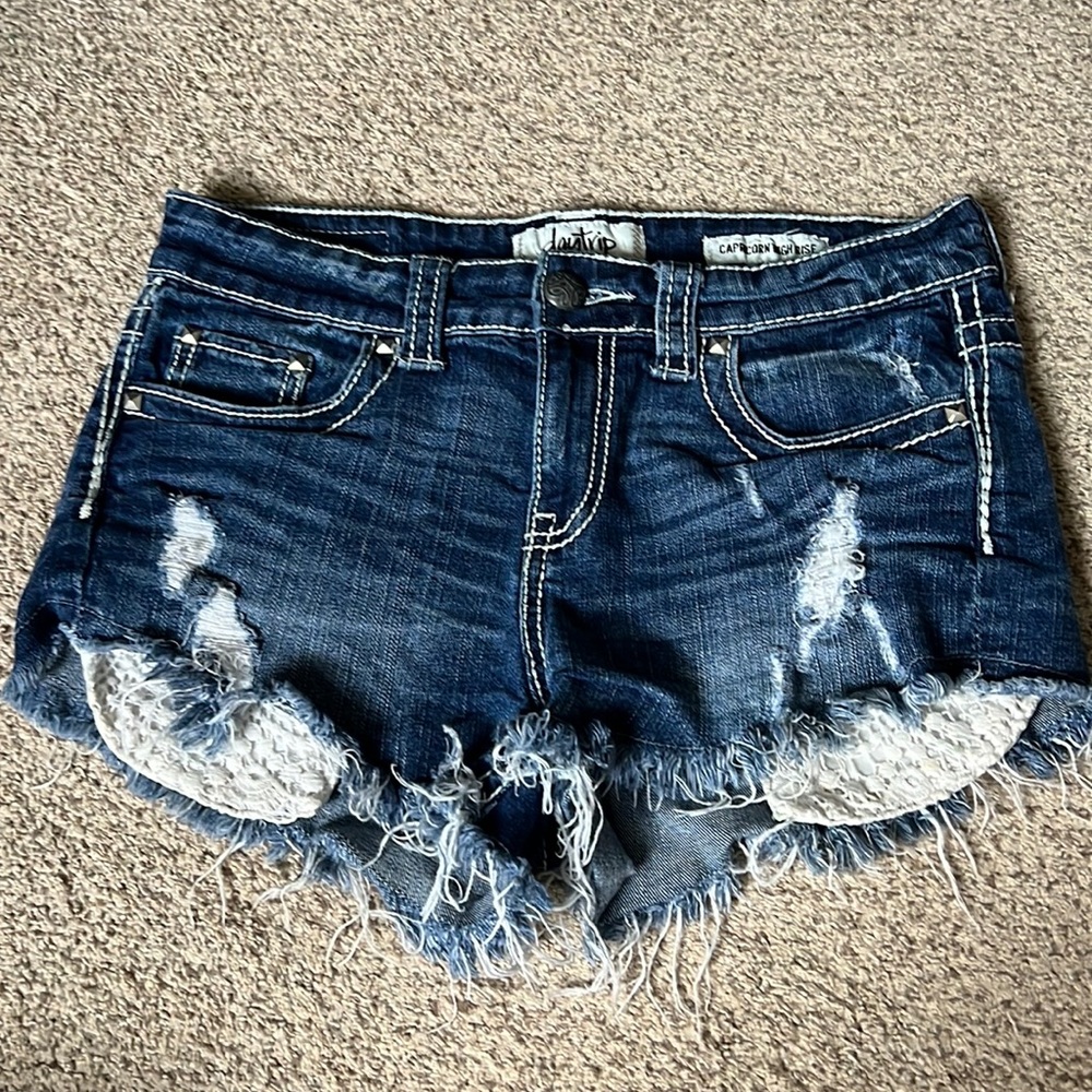 Womens Daytrip Distressed Jean Shorts size 28 Buckle